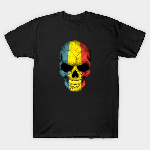 Romanian Flag Skull T-Shirt by jeffbartels